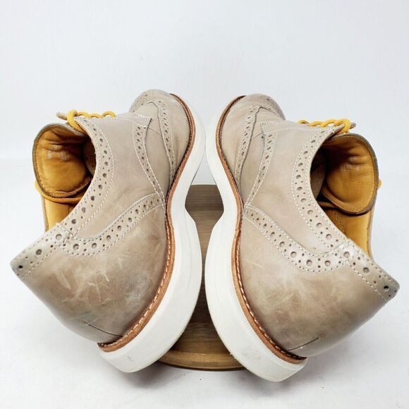 Sperry Gold Cup Oxford Shoes Mens 13 Taupe Leather Wingtip Brogue Sneaker - Picture 9 of 13